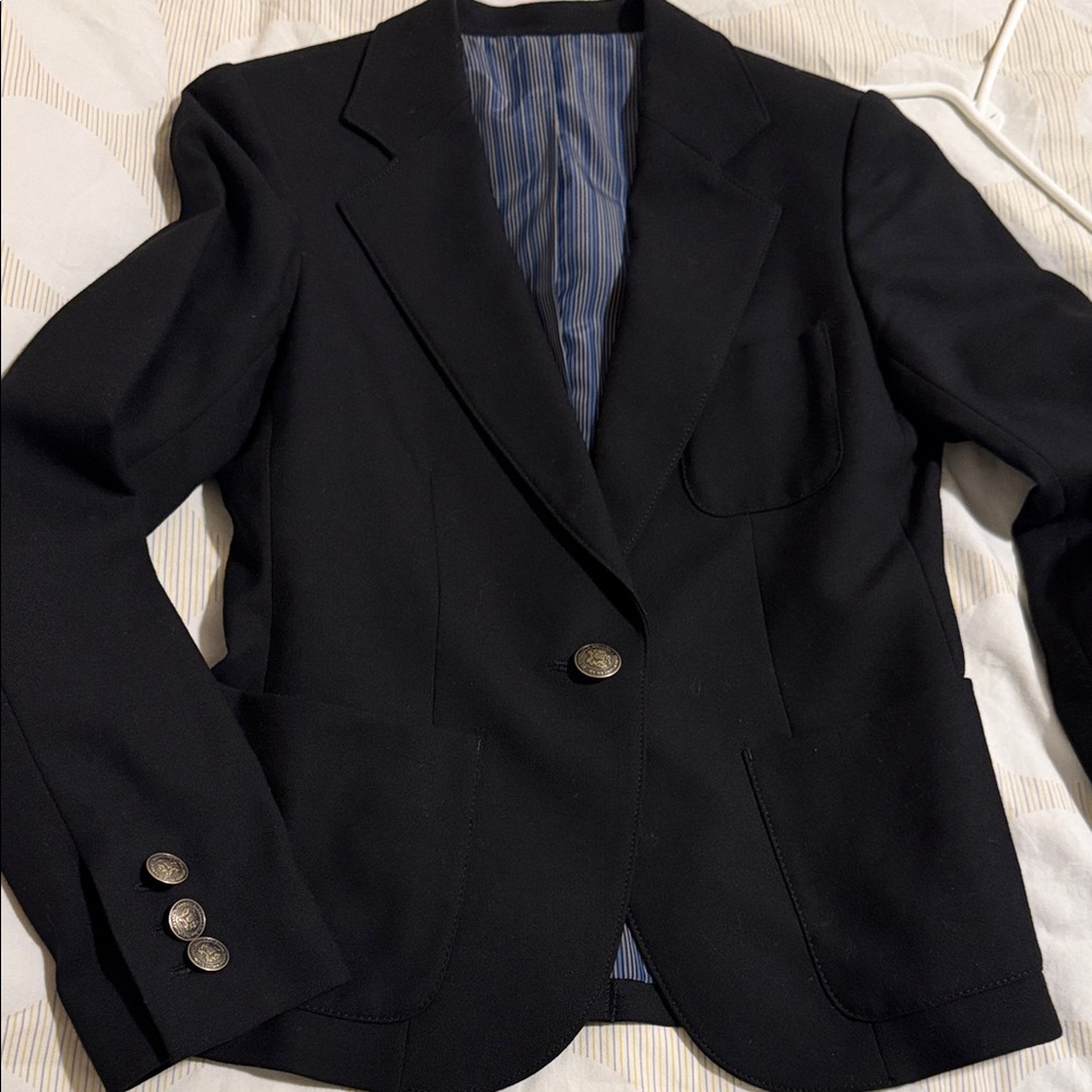 Classic Black Blazer with Silver Buttons